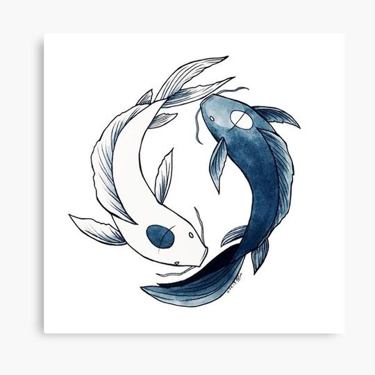 Discover Tui and La - Yin & Yang Koi Canvas