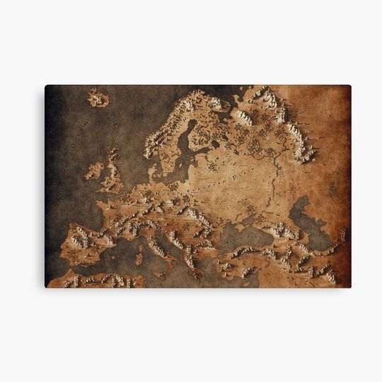 Discover Map of Europe - Fantasy Theme Canvas