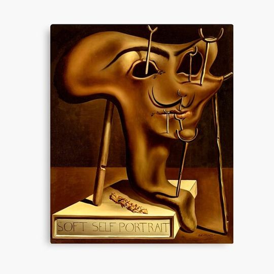 Discover Soft Self-Portrait with Fried Bacon by Salvador Dali Canvas