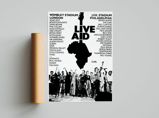 Discover Live AID Band Concert Art Print - Music Wall Decor