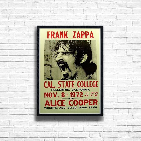 Discover FRANK ZAPPA Concert Print Vintage Music Gig Poster