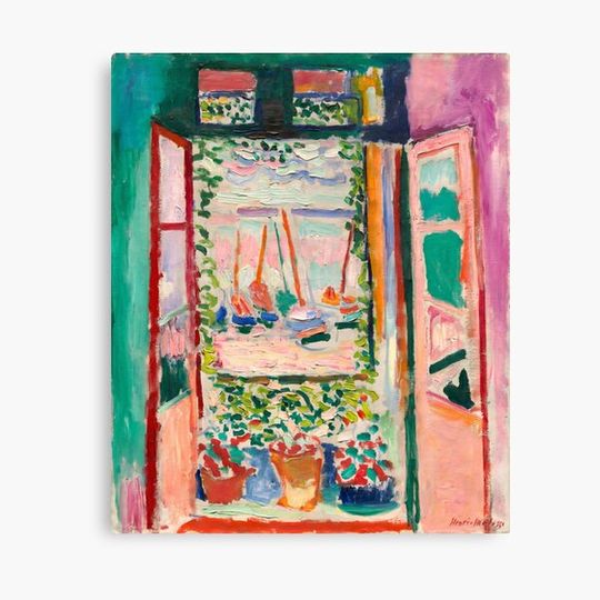 Discover Henri Matisse Open Window beach sea Canvas