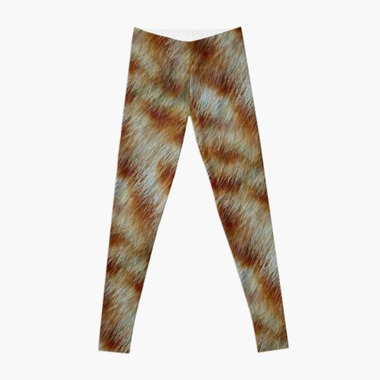 Discover Orange Tabby Kitty Fur Texture Leggings