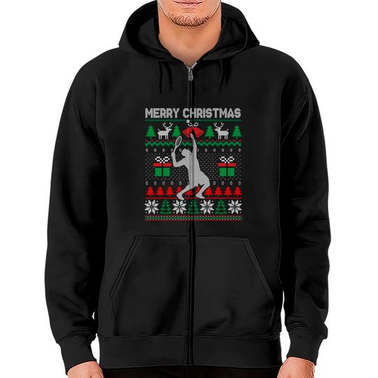 Discover Tennis Christmas Zip Hoodies