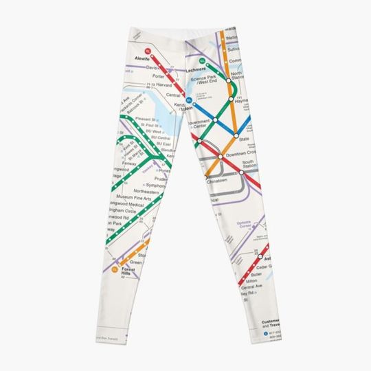 Discover Boston Area Transport System Map Leggings