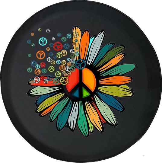 Discover Peace Signs Daisy Flower Spare Tire Covers