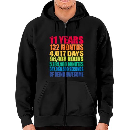 Discover 11th Birthday, For Kids, Boys & Girls, Cool 11 Years Old Pullover Zip Hoodies