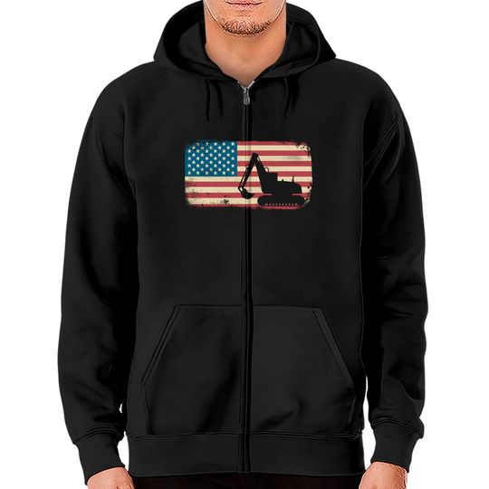 Discover Truck Driver American Flag Zip Hoodies