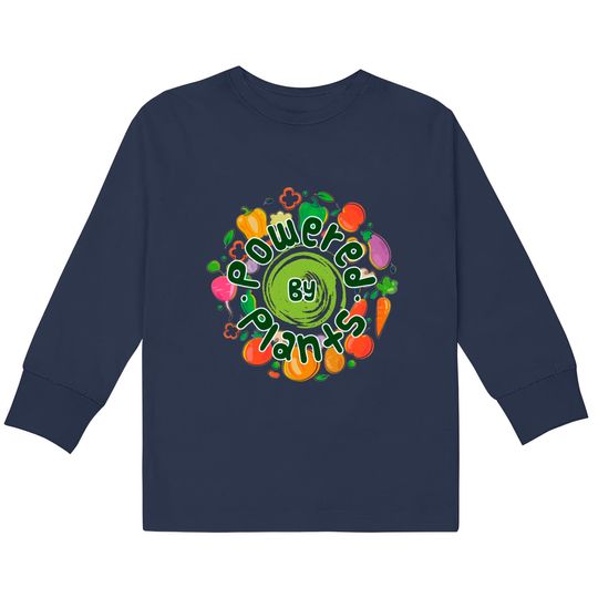 Discover Powered By Plants Vegetables Vegan - Powered By Plants - Kids Long Sleeve T-Shirts