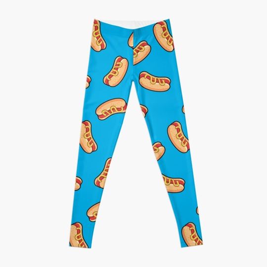 Discover Hotdog Blue Pattern Leggings