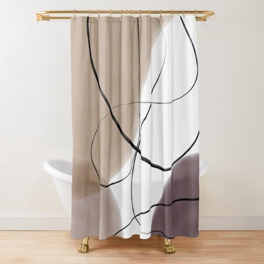 Discover Earth Tones Organic Shapes Shower Curtain