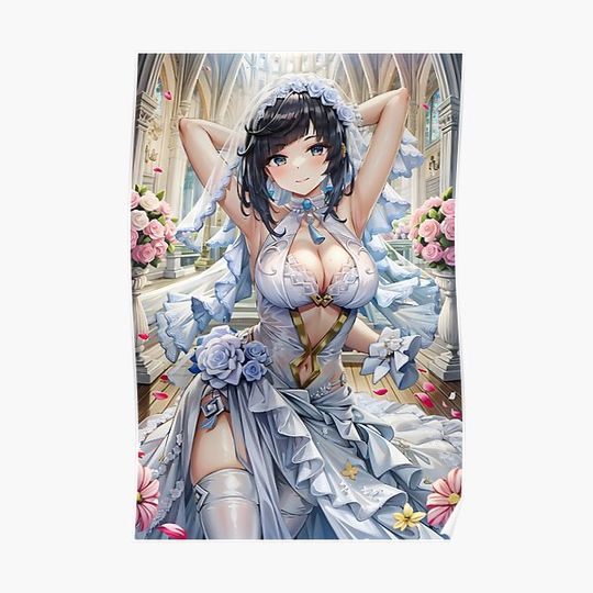 Discover Cute Yelan Waifu Genshin Impact Premium Matte Vertical Poster