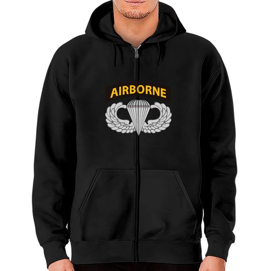 Discover Airborne Jump Wings With Airborne Tab Zip Hoodies