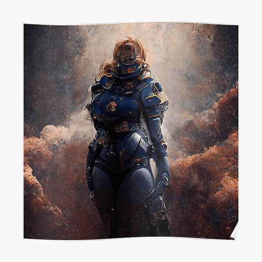Discover Lady Space Marine Warhammer 40k Premium Matte Vertical Poster