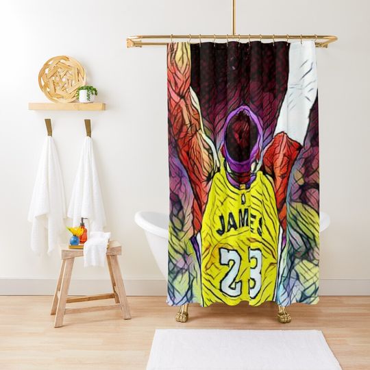 Discover lebron james, king of basketball Shower Curtain
