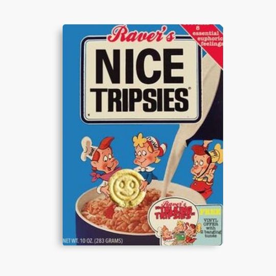 Discover Nice Tripsies 90's Rave Flyer Canvas