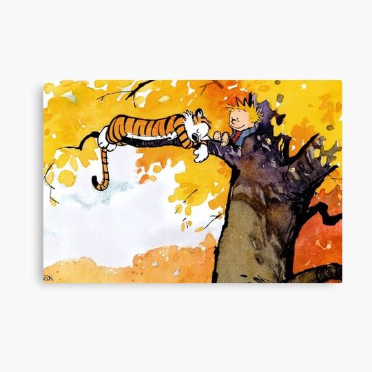 Discover Calvin And Hobbes Bill Watterson Canvas Wall Art Print Cute Kids Decor Canvas