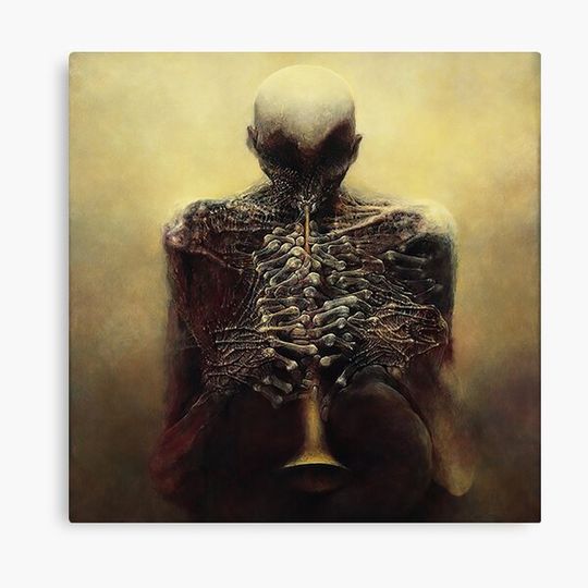 Discover Untitled (The Flutist) by Zdzislaw Beksinski Canvas