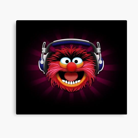 Discover Muppet Animal Wearing Headphone Canvas