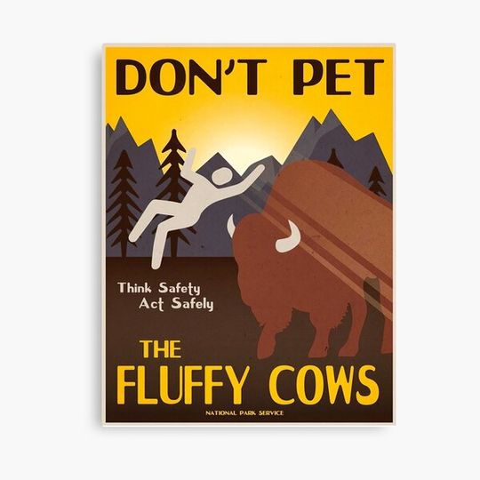 Discover Flufy Cows Dont Pet Canvas
