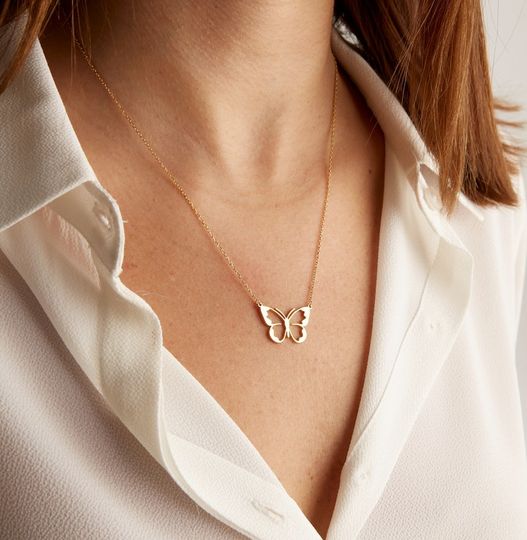 Discover 925 Sterling Silver Butterfly Pendant Necklace, Butterfly Necklace, Gifr for Her, Mothers day Gift