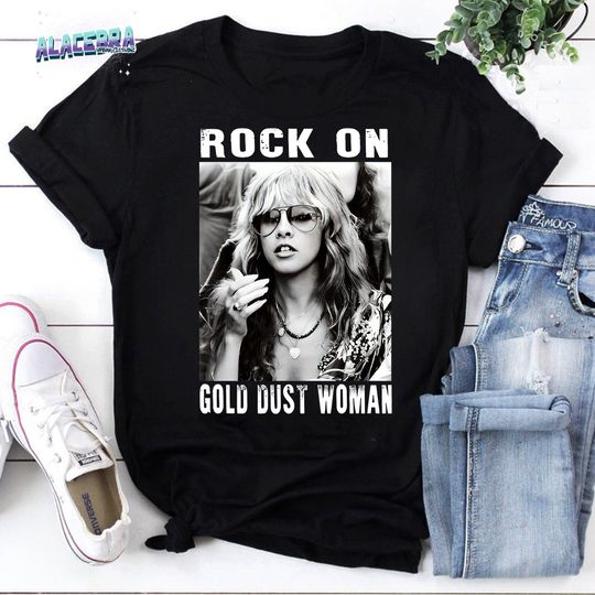 Discover Rock On Gold Dust Woman Stevie Nicks Vintage T-Shirt, Stevie Nicks Shirt