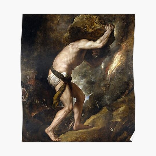 Discover Punishment Of Sisyphus By Titian Premium Matte Vertical Poster