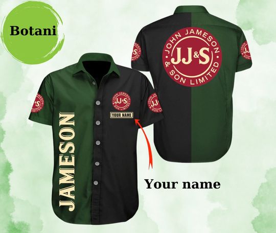 Discover Custom Name Vintage Green Jameson Hawaiian Shirt