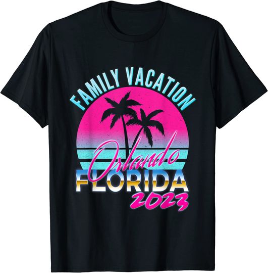 Discover Orlando Florida Family Vacation 2023 Vintage Matching Outfit T-Shirt