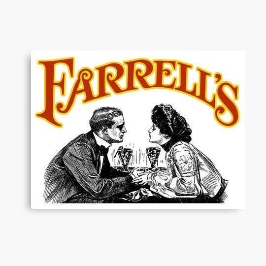 Discover Vintage Defunct Farrell's Ice Cream Parlour Logo From the Drum Heads Featured in the Restaurant Canvas