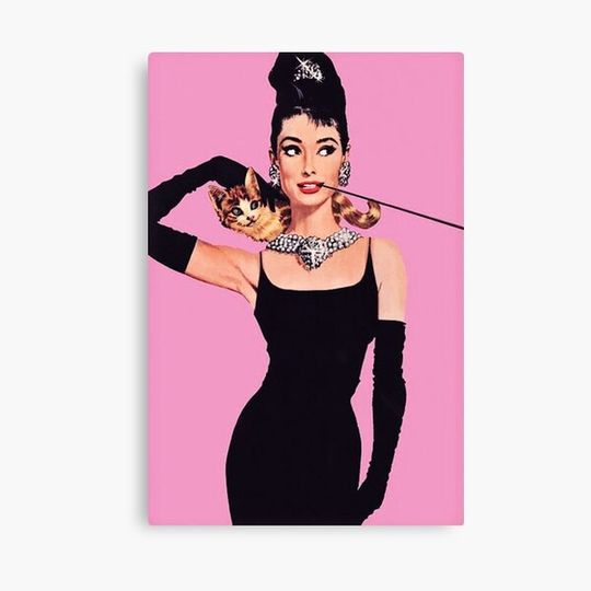 Discover Audrey Hepburn ( Holly Golightly) Breakfast of Tiffany's with Cat Canvas
