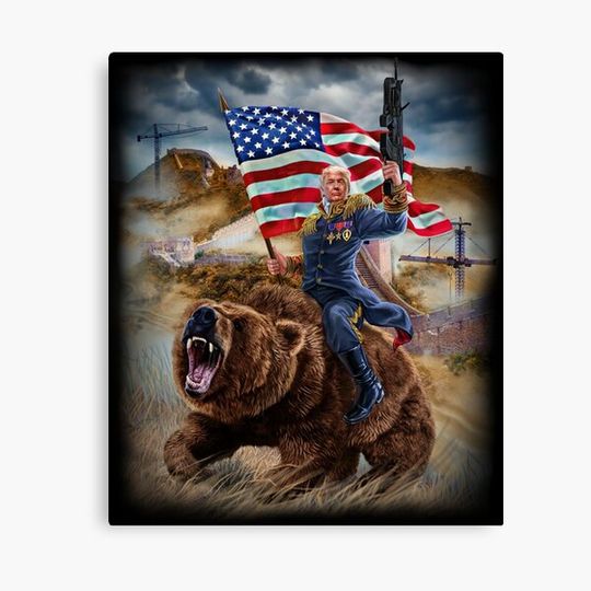 Discover USA Republican President Donald Trump Building Epic Wall Canvas