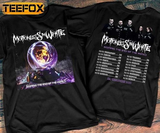 Discover Motionless In White Scoring The End Of The World Uk Europe Tour 2023 T-Shirt