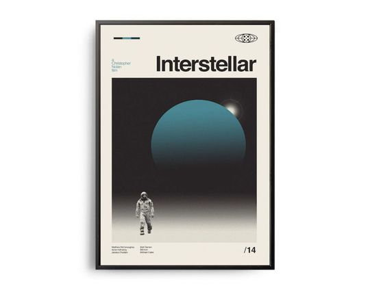 Discover Interstellar Poster Art Print Midcentury Modern  Poster