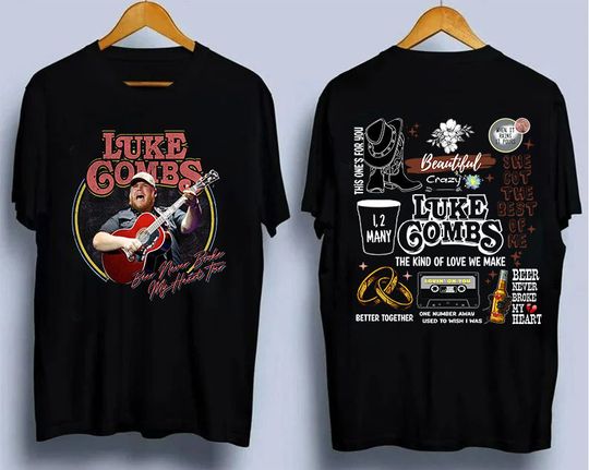 Discover Lukee Comb 2023 World Tour T-Shirt 2 Side, Beer Never Broke My Heart Tour Shirt , Country Music, Music Concert