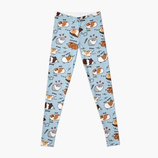 Discover Guinea Pig Daily To-Do List - Blue Background Leggings