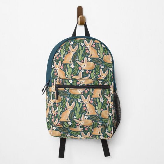 Discover Fantastic Fennec Foxes on Navy Backpack