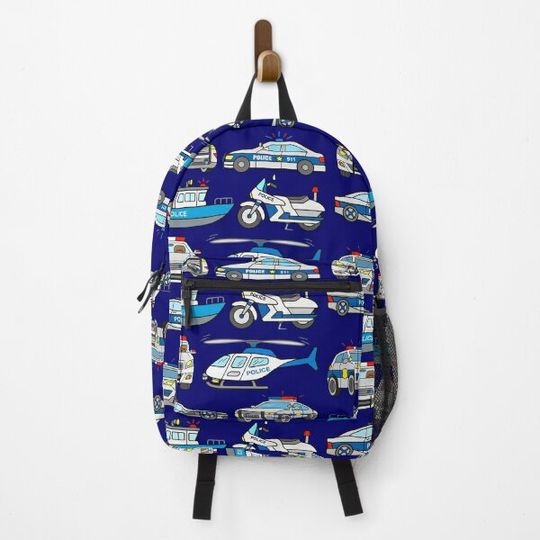 Discover Police Vehicles Backpack
