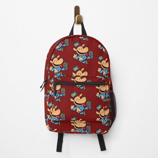 Discover Dog Man jumping fan art Backpack