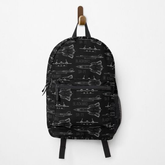 Discover SR-71 Blackbird US Military Aircraft Blueprint #2222 Backpack