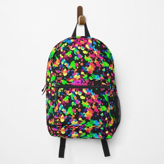 Discover Blacklight Neon Paint Splatter Backpack