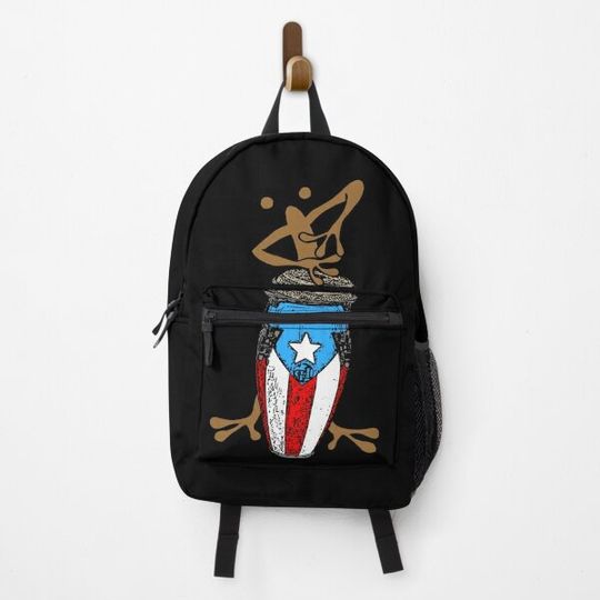 Discover Coquí Taíno playing the Puerto Rican Flag Conga Backpack