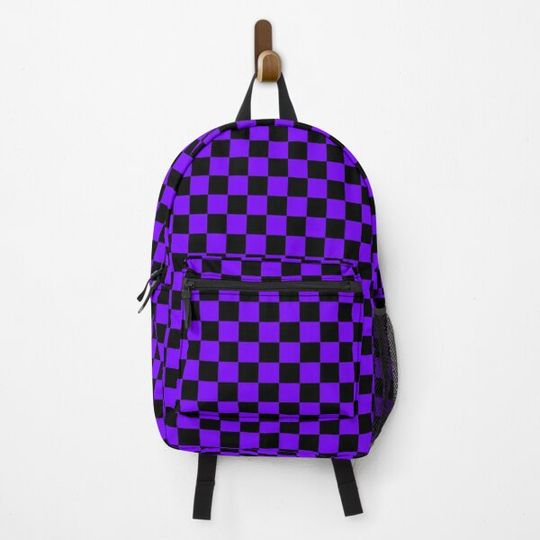 Discover Checkerboard Black/Purple Backpack