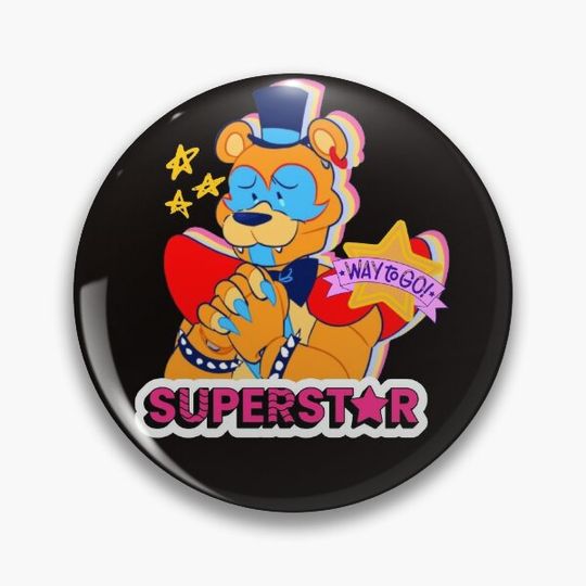 Discover glamrock freddy FNAF security Pin Button