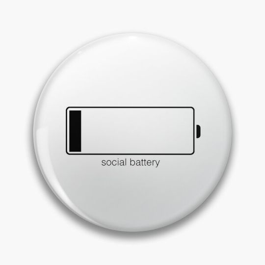 Discover social battery Pin Button