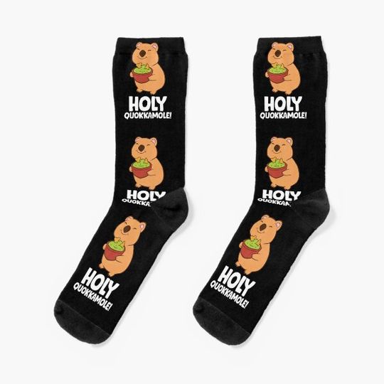 Discover Holy Quokkamole Avocado Quokka Vegan Guacamole Quokka Socks