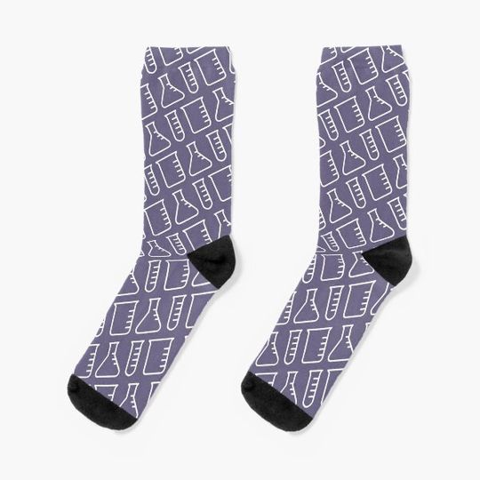 Discover Chemistry Flask Pattern Purple Socks