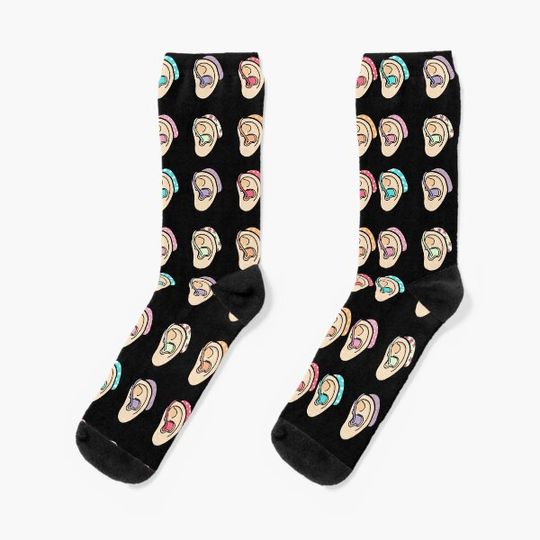 Discover Colourful hearing aid ears Socks