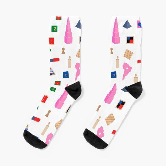 Discover Montessori Materials Gift for Montessori Teacher or Mom Socks
