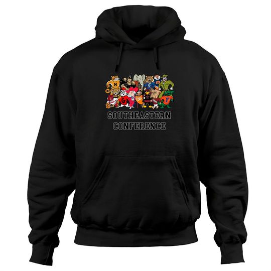 Discover College Football Team Hoodies, SEC South Eastern Conference Mascots Hoodies